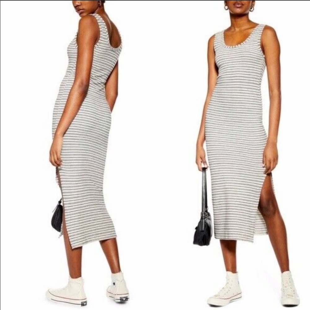 Top shop bodycon midi striped dress